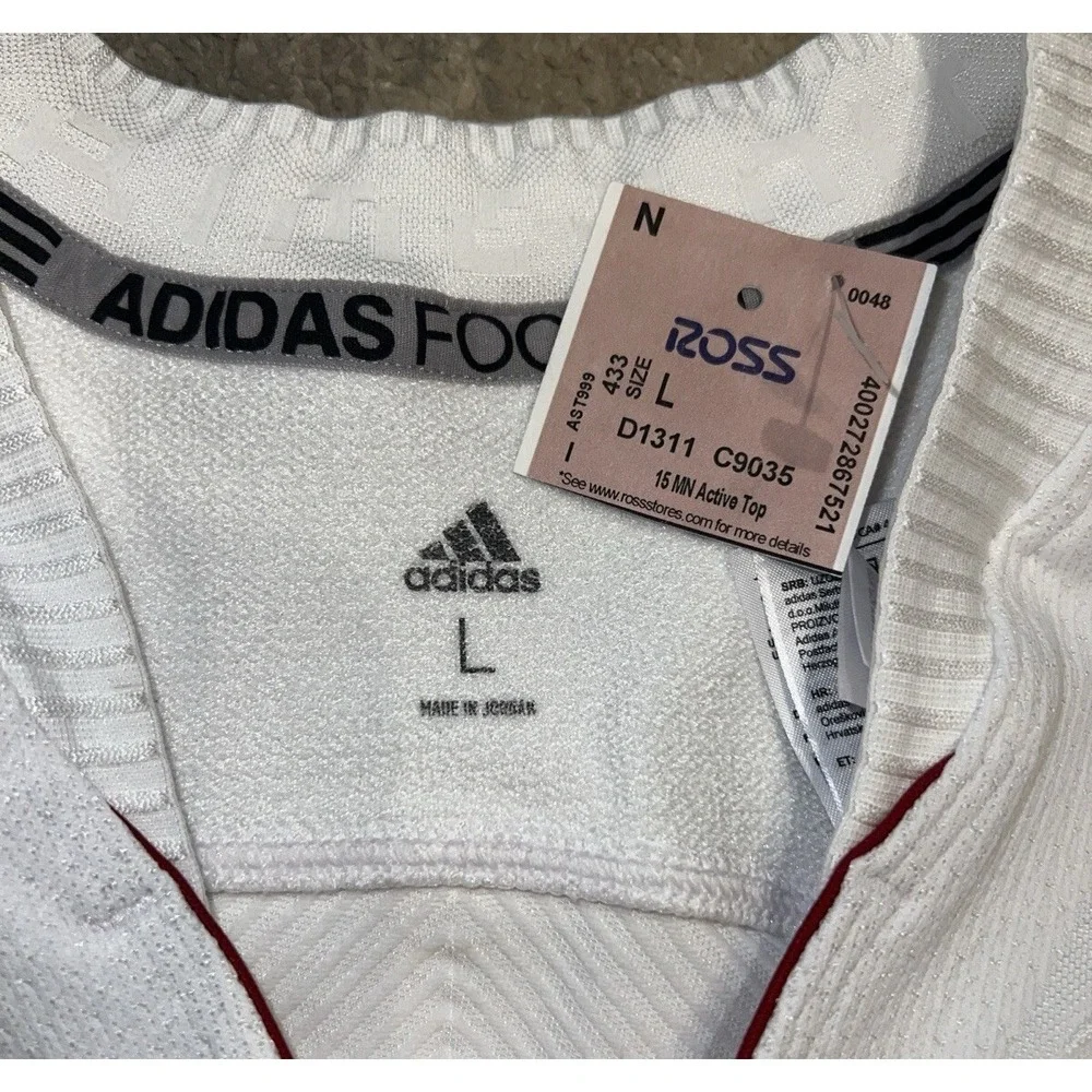 New‎ Adidas Primeknit A1 Football Jersey White Red DQ3462 Size Large
